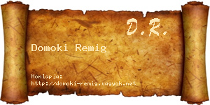 Domoki Remig névjegykártya